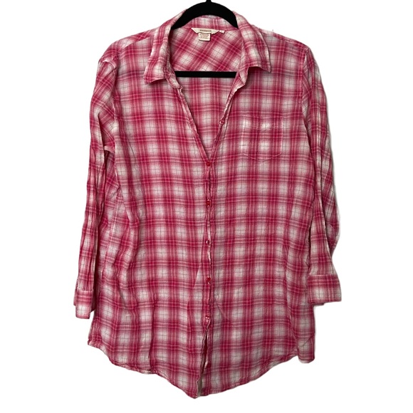 Sundance Women’s Size Large Red White Plaid Button Up Shirt - Picture 1 of 10